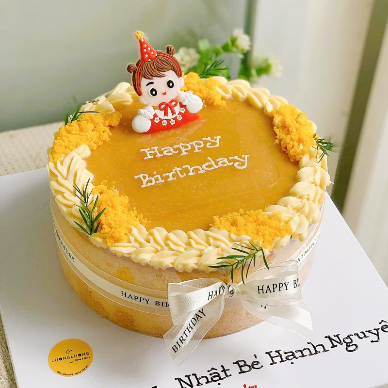 Bông lan trứng muối tròn size 20 [sticker bé trai]